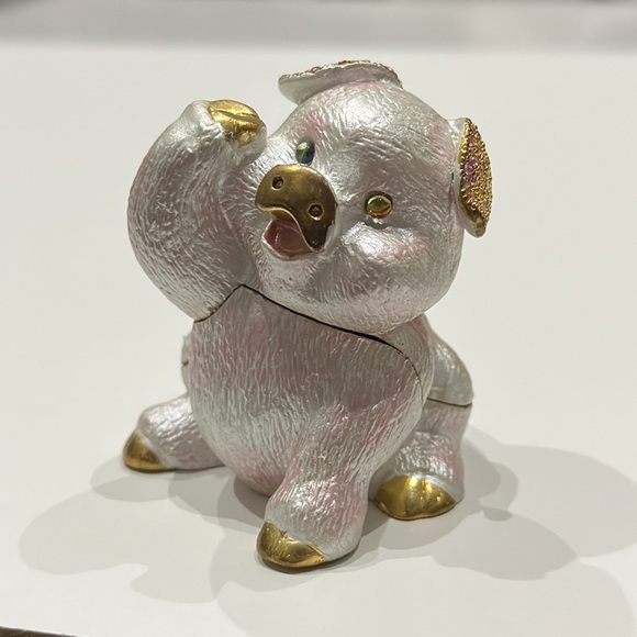Vintage Jeweled Pig Trinket Box DZ Collectable Beautiful Dazzler Collection - Picture 2 of 12